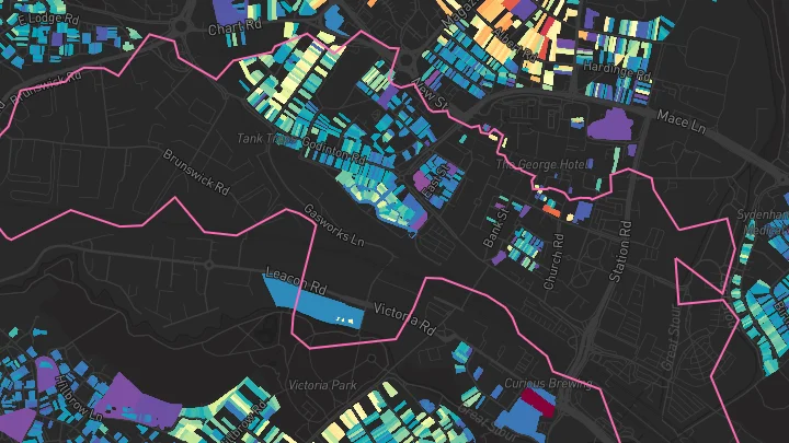 House price heatmap showing property values across Ashford