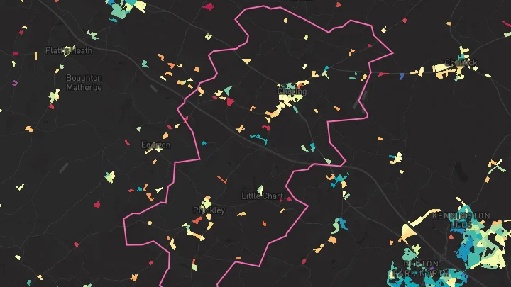 House price heatmap showing property values across Charing