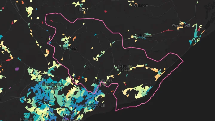 House price heatmap showing property values across Fairlight