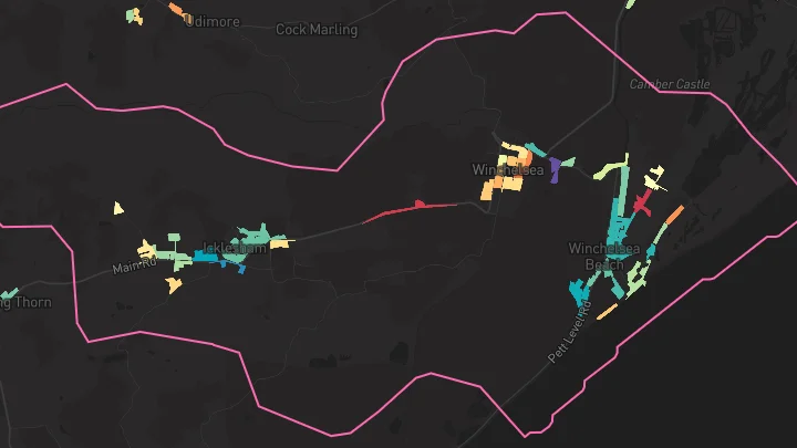 House price heatmap showing property values across Winchelsea Beach