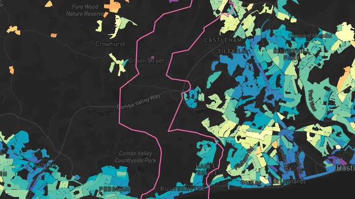House price heatmap showing property values across St Leonards-On-Sea