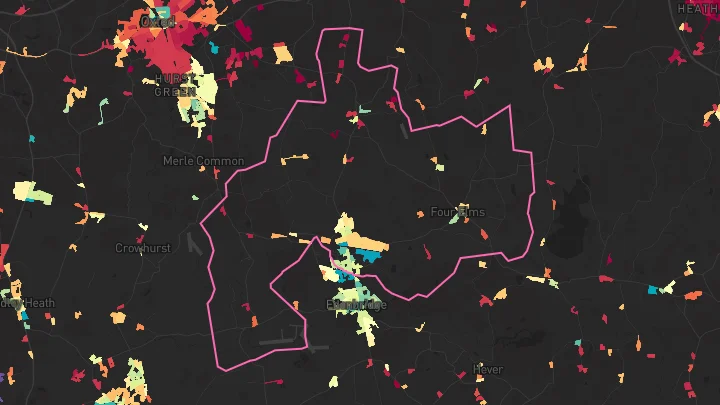 House price heatmap showing property values across Edenbridge