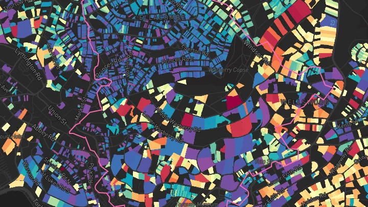 House price heatmap showing property values across Torquay