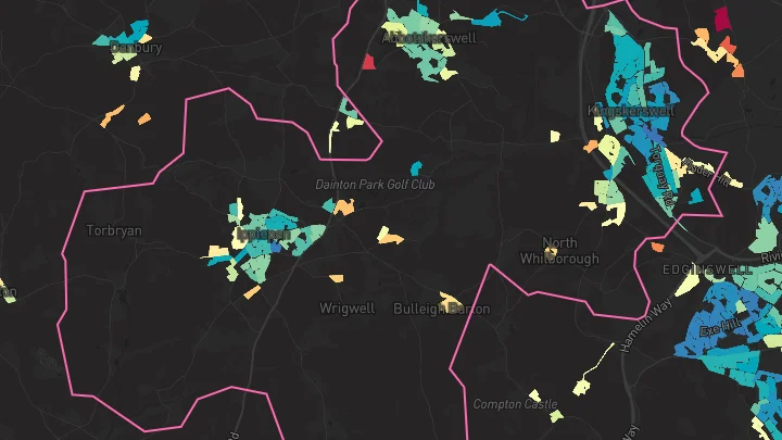 House price heatmap showing property values across Kingskerswell