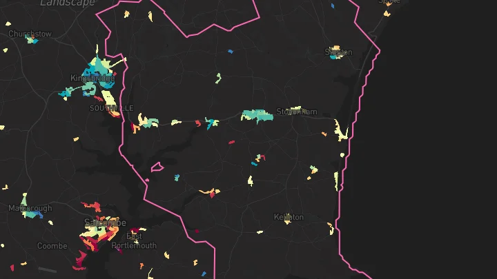 House price heatmap showing property values across Chillington