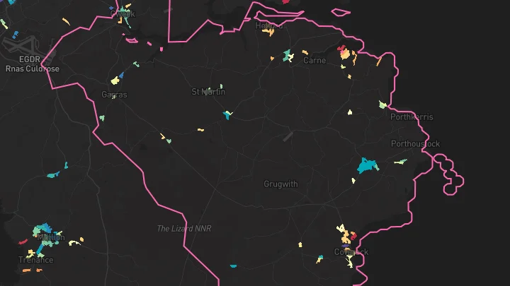 House price heatmap showing property values across St Keverne