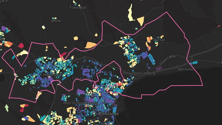 House price heatmap showing property values across Heamoor