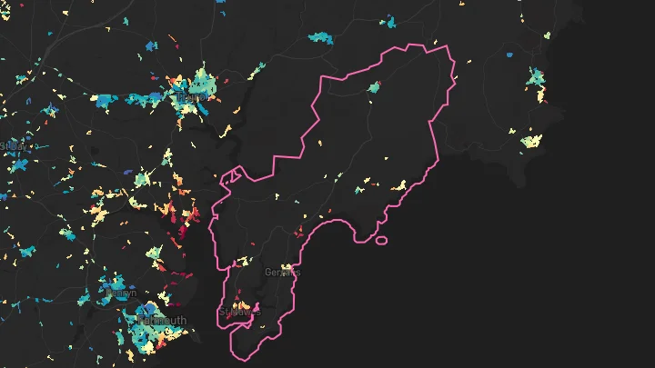 House price heatmap showing property values across St Mawes