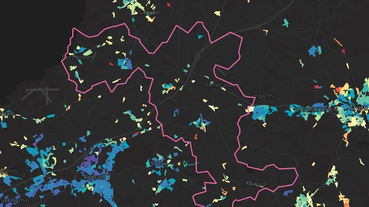 House price heatmap showing property values across Mount Hawke