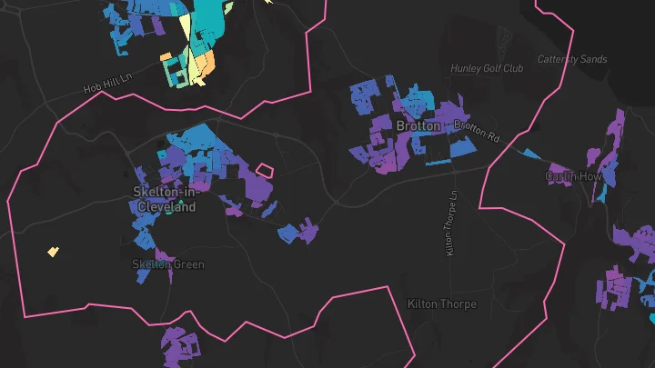 House price heatmap showing property values across Skelton In Cleveland
