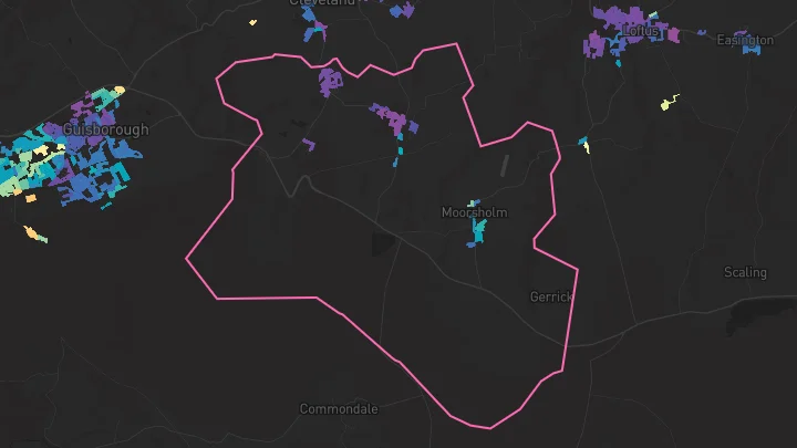 House price heatmap showing property values across Boosbeck