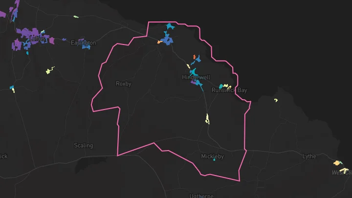 House price heatmap showing property values across Staithes