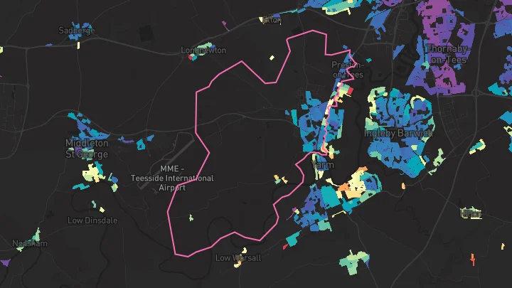 House price heatmap showing property values across Eaglescliffe