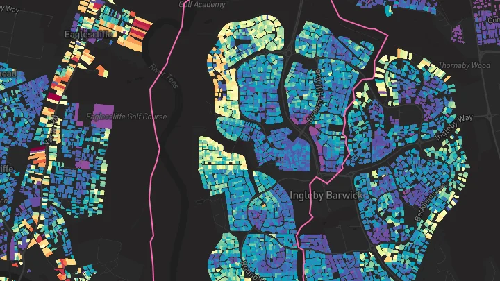 House price heatmap showing property values across Ingleby Barwick