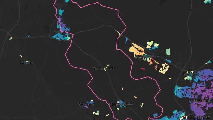 House price heatmap showing property values across Sedgefield