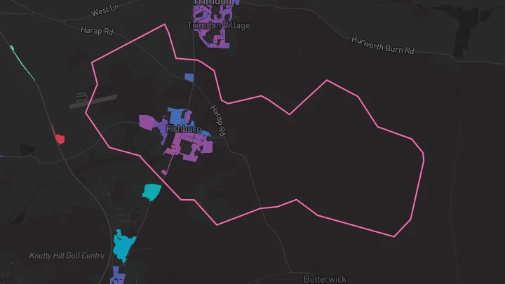 House price heatmap showing property values across Fishburn