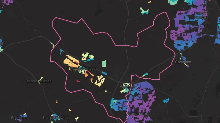 House price heatmap showing property values across Wynyard