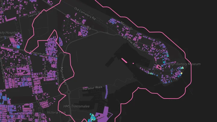 House price heatmap showing property values across Hartlepool