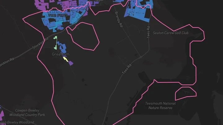 House price heatmap showing property values across Hartlepool