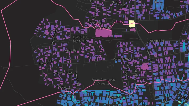 House price heatmap showing property values across Hartlepool