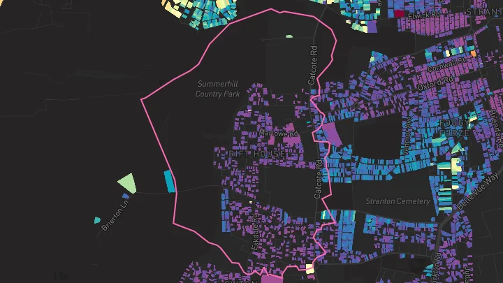 House price heatmap showing property values across Hartlepool