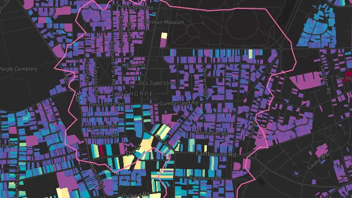 House price heatmap showing property values across Middlesbrough