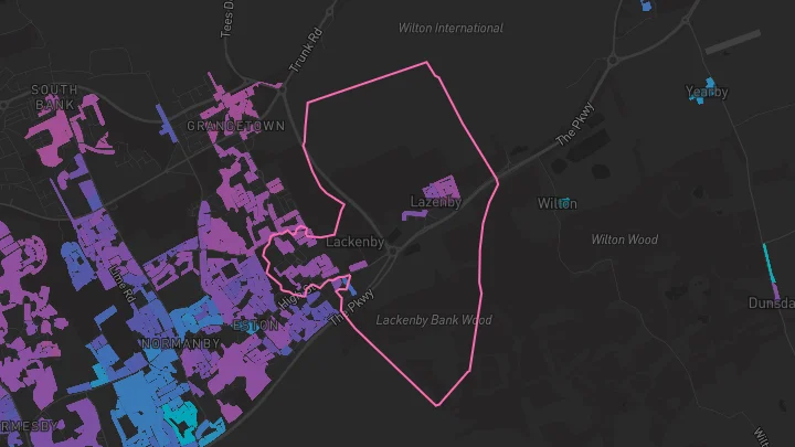 House price heatmap showing property values across Middlesbrough