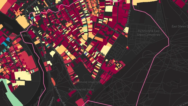 House price heatmap showing property values across Richmond