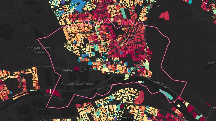 House price heatmap showing property values across Hampton