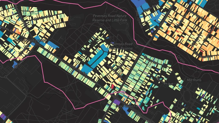 House price heatmap showing property values across Feltham