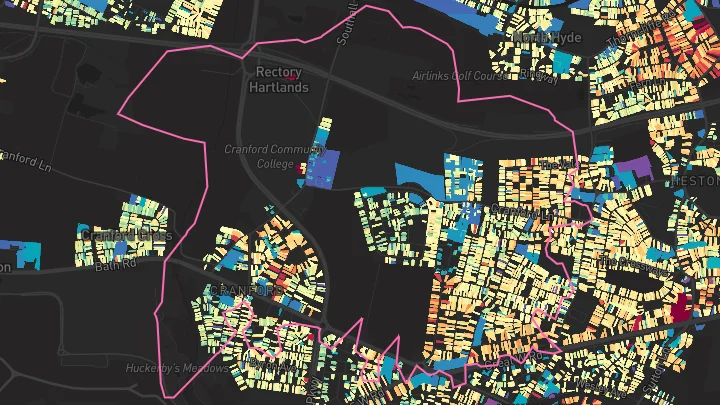 House price heatmap showing property values across Hounslow West
