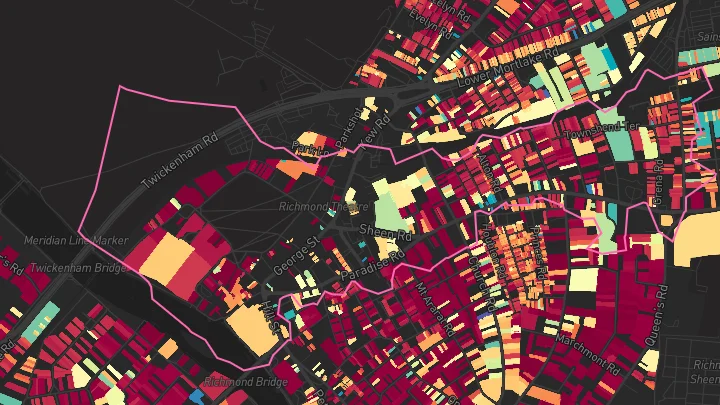 House price heatmap showing property values across Richmond