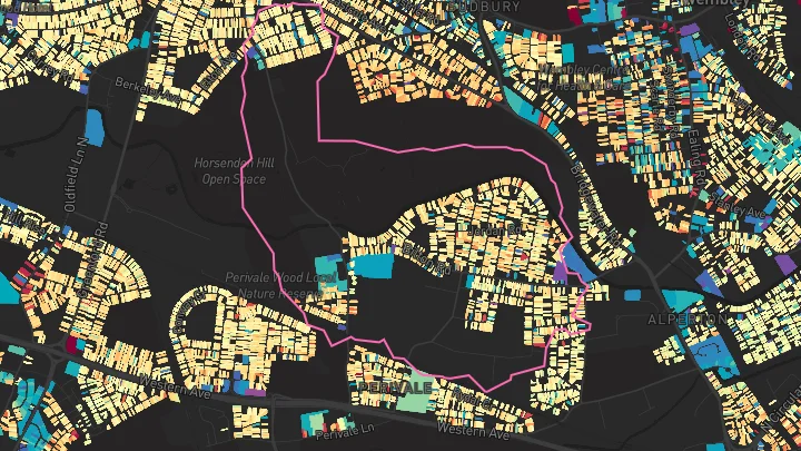 House price heatmap showing property values across Perivale