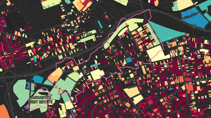 House price heatmap showing property values across Westbourne Park