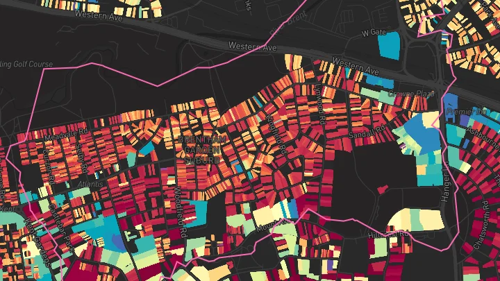House price heatmap showing property values across Ealing Broadway