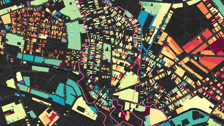 House price heatmap showing property values across Westbourne Park