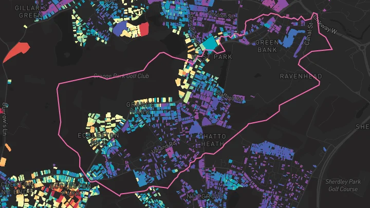House price heatmap showing property values across St Helens