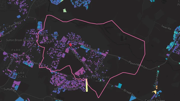 House price heatmap showing property values across St Helens