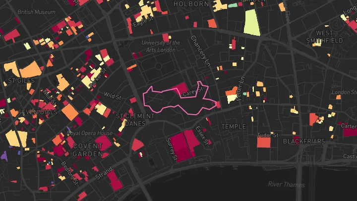 House price heatmap showing property values across Temple