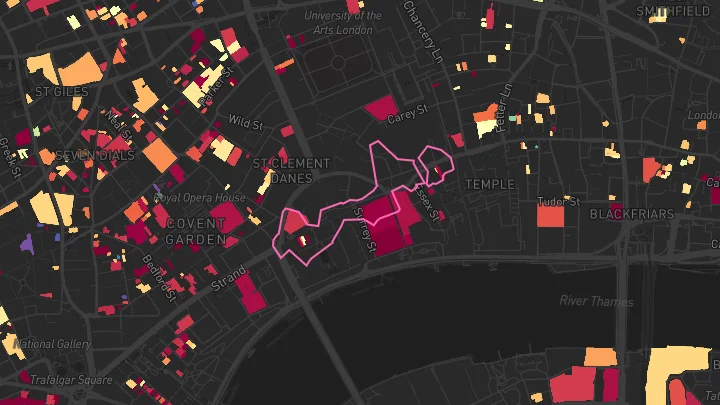 House price heatmap showing property values across Temple
