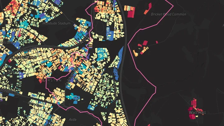 House price heatmap showing property values across Watford