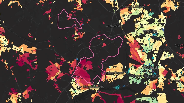 House price heatmap showing property values across Loudwater