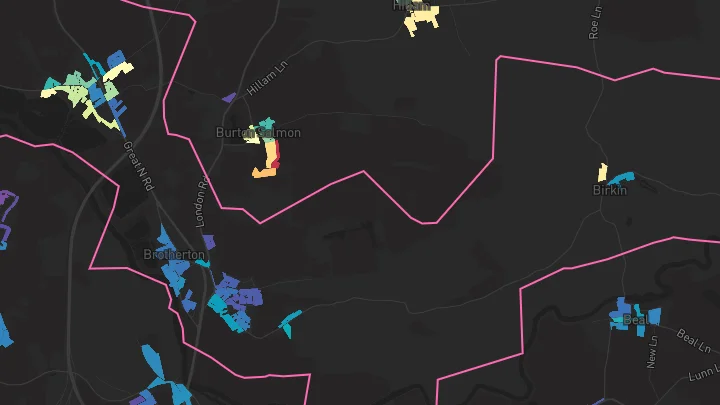 House price heatmap showing property values across Byram