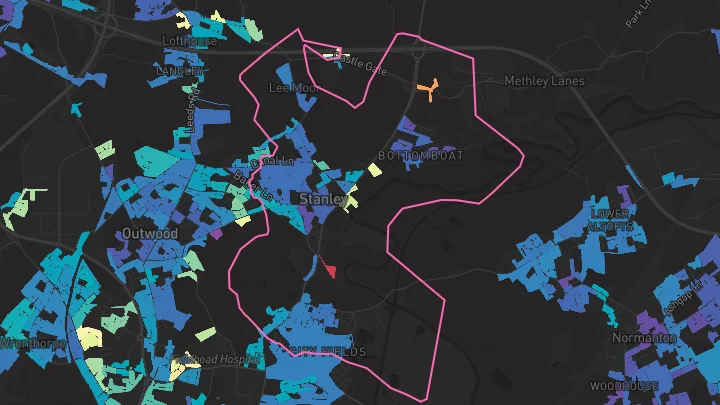 House price heatmap showing property values across Stanley