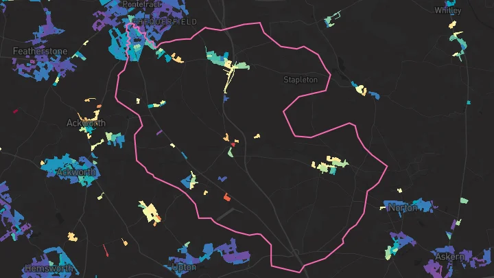 House price heatmap showing property values across Darrington