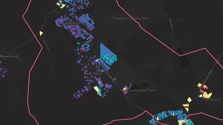 House price heatmap showing property values across Fitzwilliam
