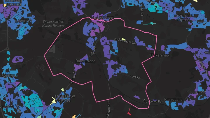 House price heatmap showing property values across Abram