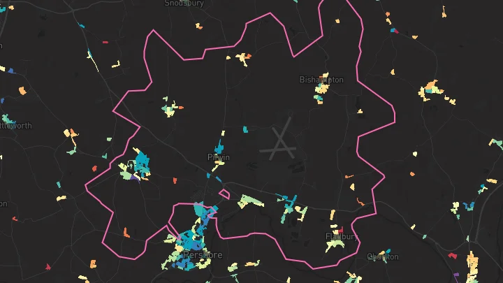 House price heatmap showing property values across Drakes Broughton