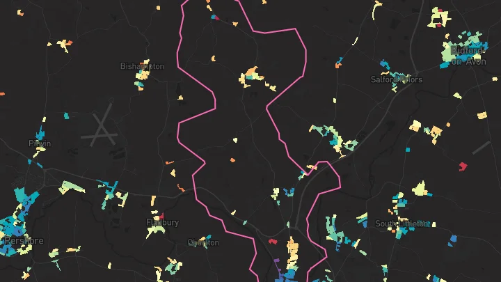 House price heatmap showing property values across Evesham