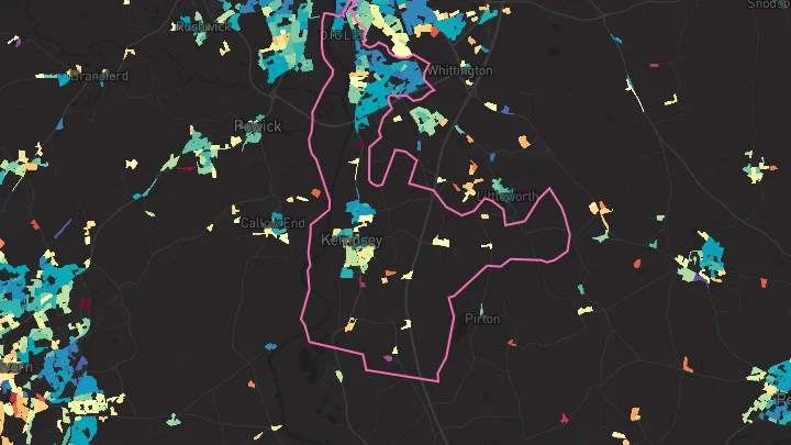House price heatmap showing property values across Worcester